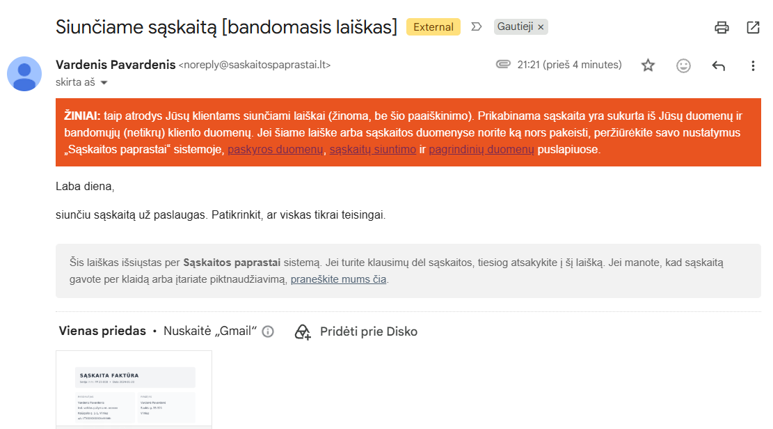 Bandomasis laiškas